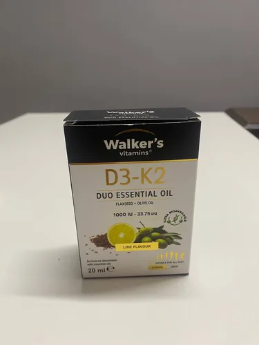 Walker's D3-K2 Duo — капли на льняном и оливковом масле, 20 мл