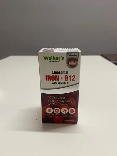 Walker's Liposomal Iron + B12 с витамином C и хромом, 30 капсул