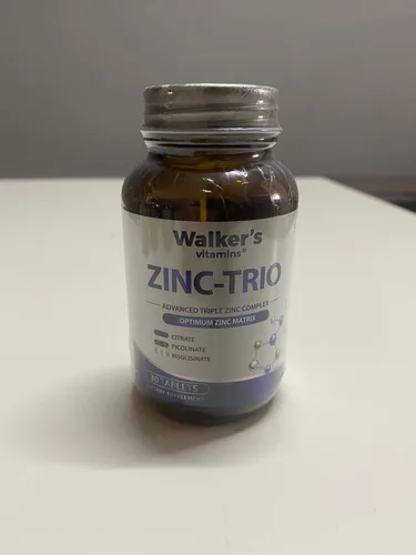 Walker's Zinc-Trio — цитрат, пиколинат и бисглицинат цинка, 30 таблеток